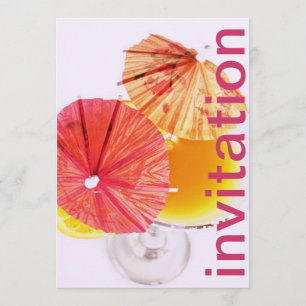 Party-Cocktail mit farbigen Papierschirmen Einladung
