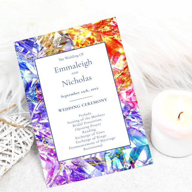 Party Color Crystal Gemstone Hochzeitsprogramme (Von Creator hochgeladen)