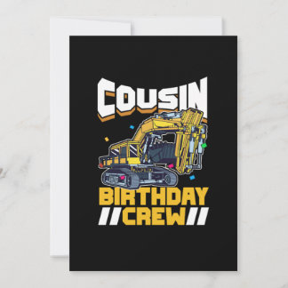 Party Construction Digger Cousin Geburtstagsfeier Einladung