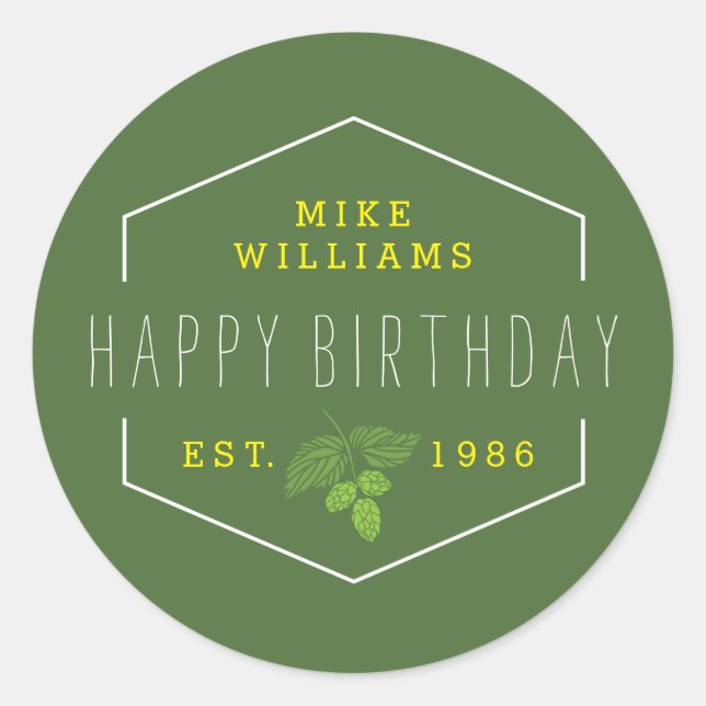 Party-Cup-Aufkleber, Hopfen-Etikett, Gefälligkeits Runder Aufkleber (Vorderseite)