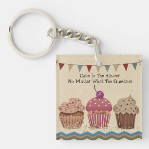 Party Cupcake Vintag Style Bunting Niedlich Schlüsselanhänger