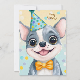 Party Cute Animal Birthday Invitation Dog Einladung
