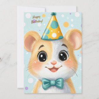Party Cute Animal Birthday Invitation Hamster Einladung