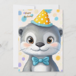 Party Cute Animal Birthday Invitation Otter Einladung
