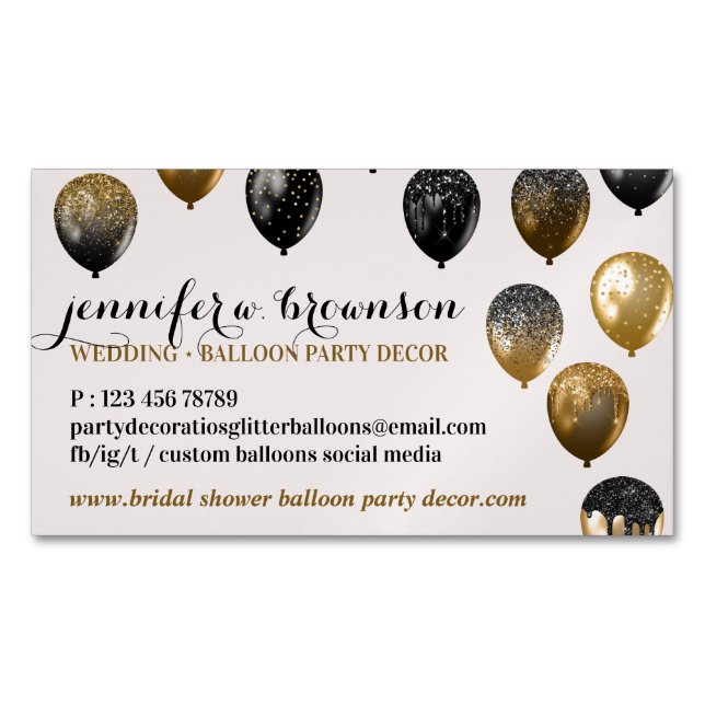 Party Deco Event Hochzeitsplaner Duschballons Magnetische Visitenkarte (Vorderseite)