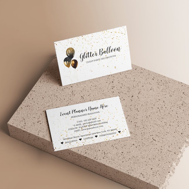 Party Decoration Event Plane Visitenkarte (Balloon Party Decoration Event Planner Business Card)