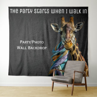 Party Dekor Spaß Foto Giraffe Hintergrund Wandteppich