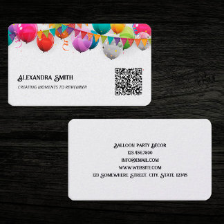 Party-Dekoration für Ballon-QR Visitenkarte