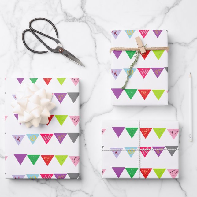 Party-Dekoration Geschenkpapier Set (Vorderseite)