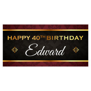 Party-Dekoration in Schwarz-Rot-Geburtstagsbannern