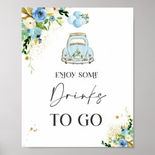 Party-Dekoration mit Baby Dusche Schildern Blauer Poster