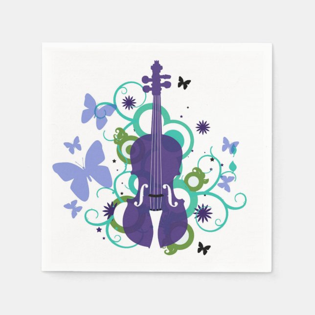 Party-Dekorationen von Violine Napkins Serviette (Vorderseite)