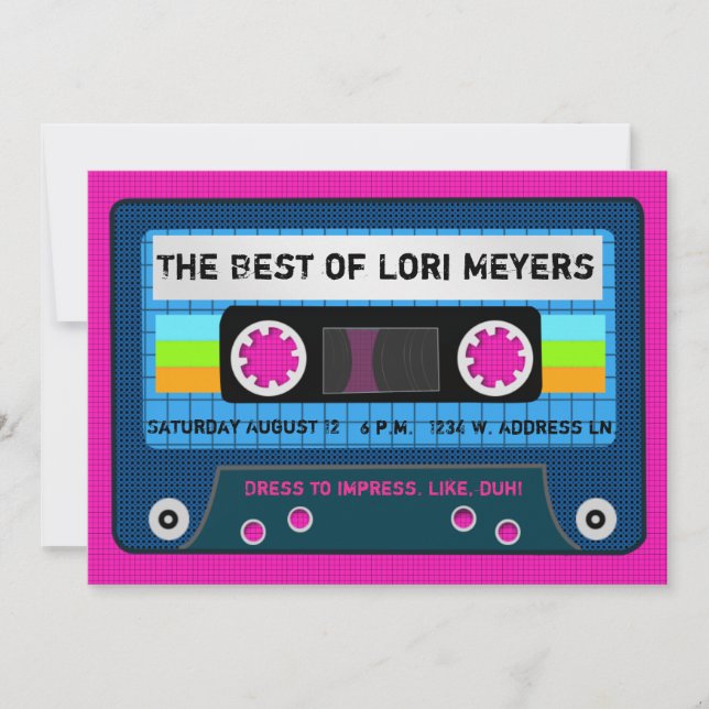 Party der 80er Jahre Das Beste aus Mix-Tape Einladung (Vorderseite)