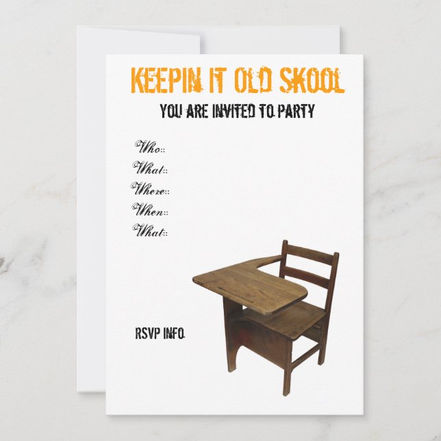 Party der Alten Schule Einladung (Vorderseite)