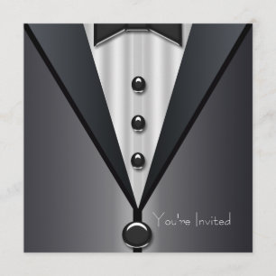 Party der Braut- und Groomschwarzen Krawatte Einladung
