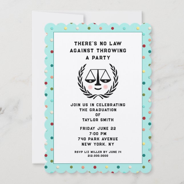 Party der Creative Law School Einladung (Vorderseite)