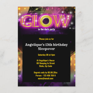 Party der dunklen Kinder glühen Einladung