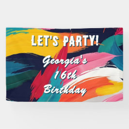 Party der farbenfrohen 16. Geburtstagsjugendlichen Banner