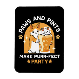 Party der Katze - Pasten und Pints Magnet