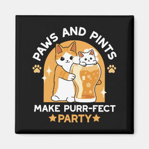 Party der Katze - Pasten und Pints Magnet
