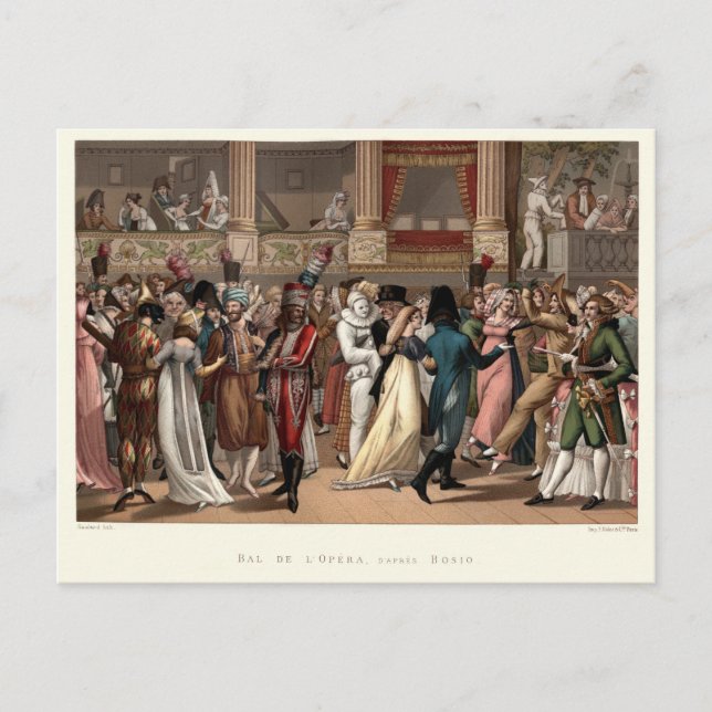 Party der Kostüme an der Oper, Paris, Frankreich Postkarte (Vorderseite)