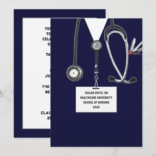 Party der Krankenpflege Einladung (Vorne/Hinten)