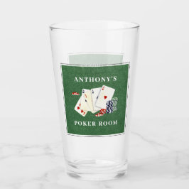 Party der personalisierten Poker-Karte Glas
