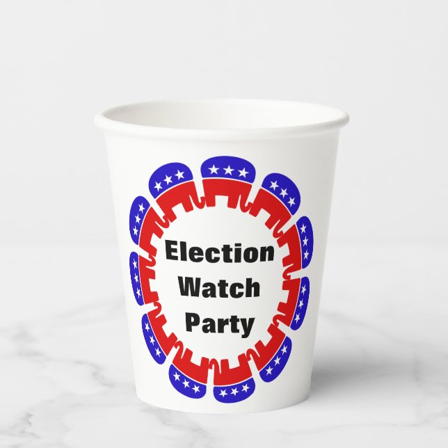 Party der republikanischen Wahlbeobachtungsmission Pappbecher (Vorderseite)