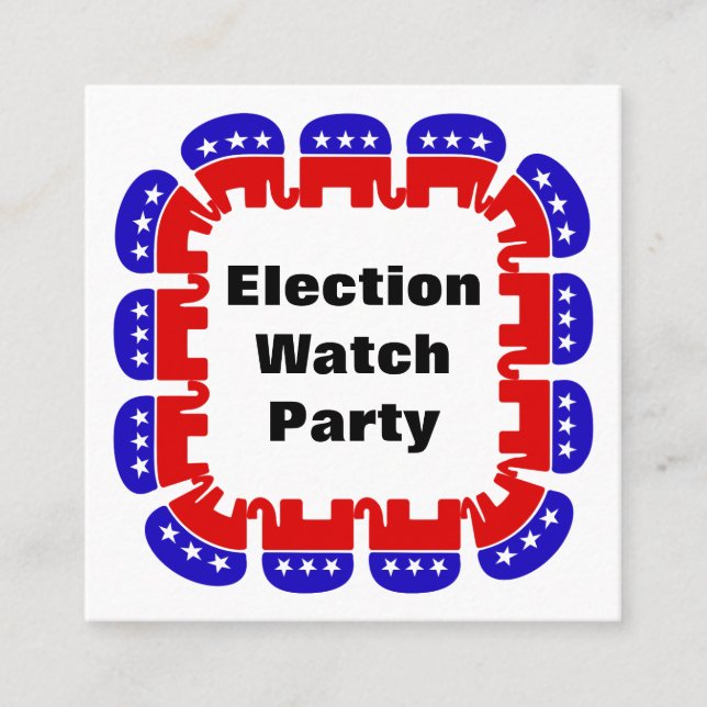 Party der republikanischen Wahlbeobachtungsmission Quadratische Visitenkarte (Vorderseite)