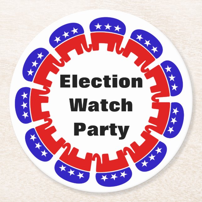 Party der republikanischen Wahlbeobachtungsmission Runder Pappuntersetzer (Vorderseite)