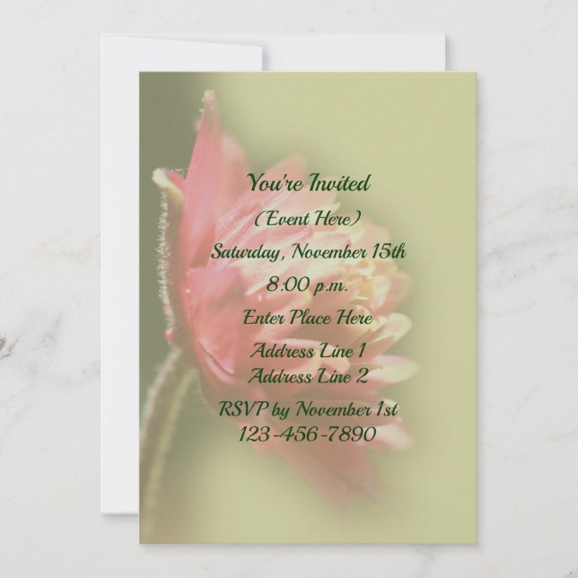 Party der roten Blume Einladung (Vorderseite)