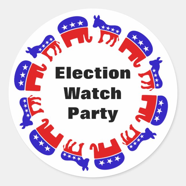 Party der Wahlbeobachtung Runder Aufkleber (Vorderseite)