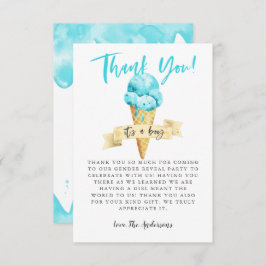 Party des Blauen Eiscremes Dankeskarte