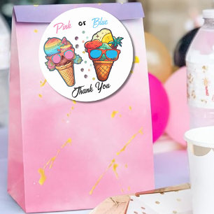 Party des Eiskremgeschlechts Runder Aufkleber