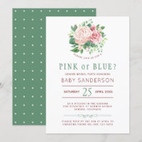 Party des floralen Burgundy Green Baby Gender Reve