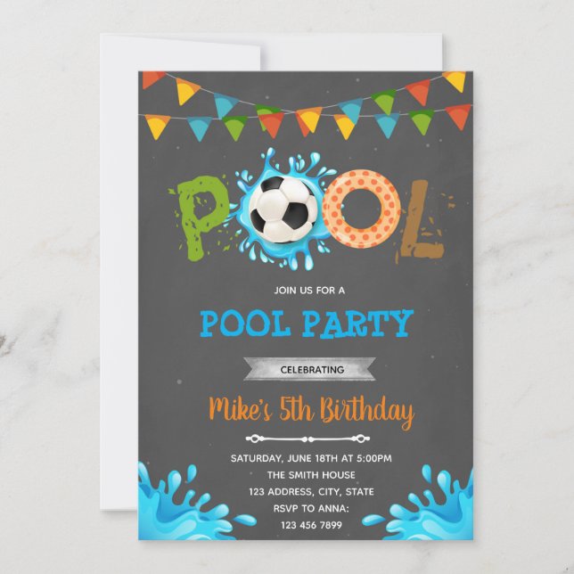 Party des Fußballpools Einladung (Vorderseite)