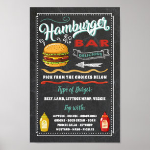 Party des Hamburger Bar Menüs Poster