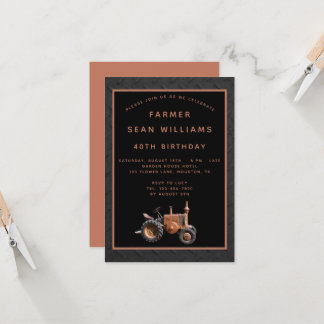 Party des Vintagen Bauern zum 40. Geburtstag Einladung