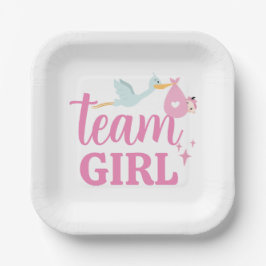 Party des weiblichen Rosa-Geschlechts Pappteller
