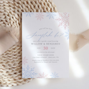 Party des Wintergeschlechts Snowflake Einladung