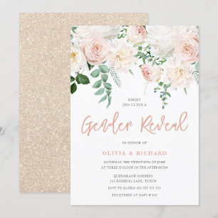 Party des wunderschönen Blush & White Floral Einladung