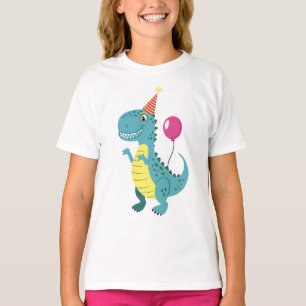 Party-Dinosaur mit Luftballon – Lustiges Dino-Kind T-Shirt