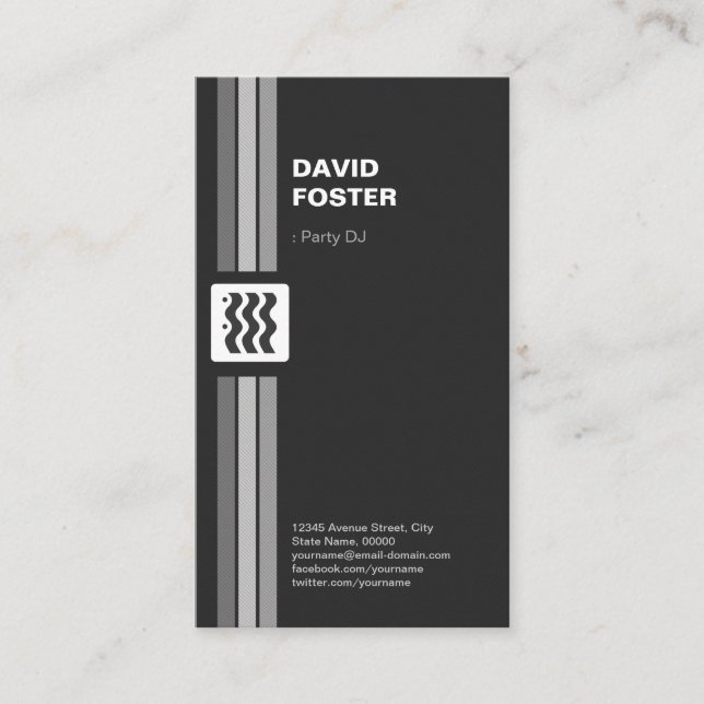 Party DJ - Premium Double Side Visitenkarte (Vorderseite)