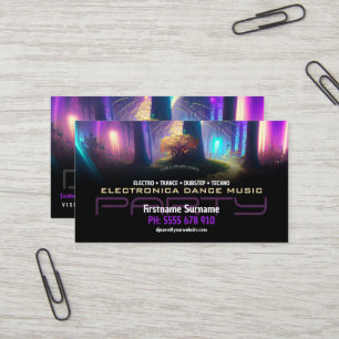 Party-DJ-Tanz Magischer Wald Lichter Visitenkarte