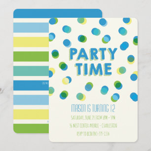 Party Dots Kindergeburtstag Einladung