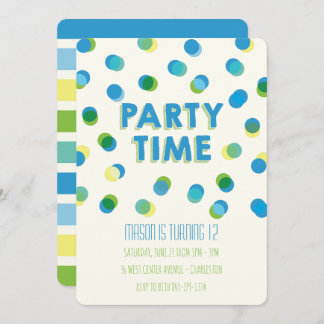 Party Dots Kindergeburtstag Einladung