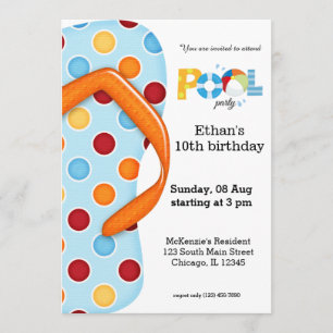 Party dreh Flop Pool Einladung