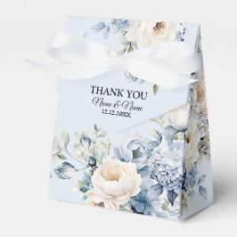 Party Dusty Blue Watercolor Elfenbeinfarbene Blume Geschenkschachtel