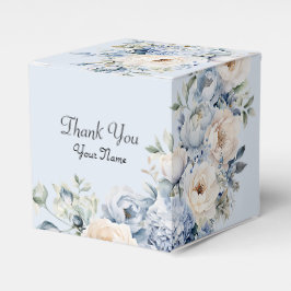 Party Dusty Blue Watercolor Elfenbeinfarbene Blume Geschenkschachtel
