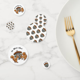 Party Eichhörnchen. Lasst uns Nüsse machen Konfetti